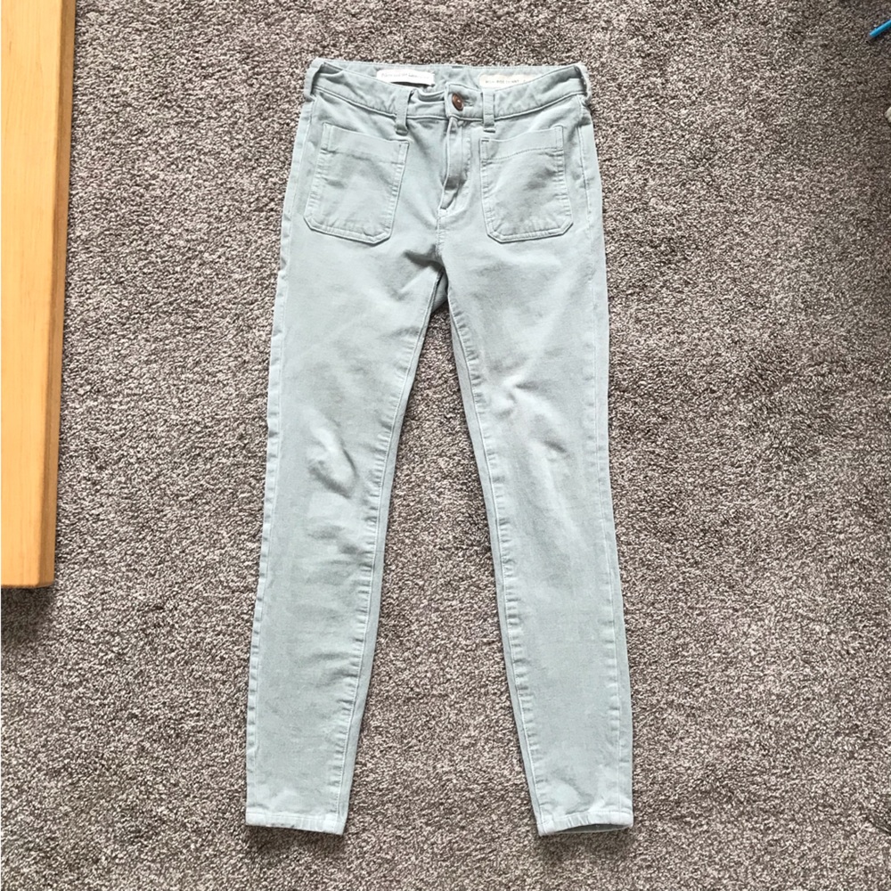 Pilcro and the Letterpress Minty Blue Corduroy Stretch Jeans Size 25